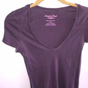 American Eagle Purple V-Neck